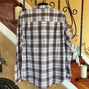 Weatherproof Vintage Men’s Plaid Cotton Linen Button Down Long Sleeve Shacket